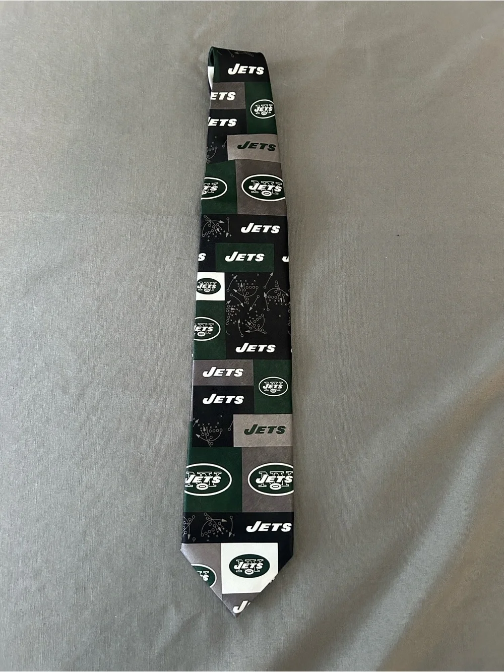 NFL Green Black Gray New York Jets Logo Tie